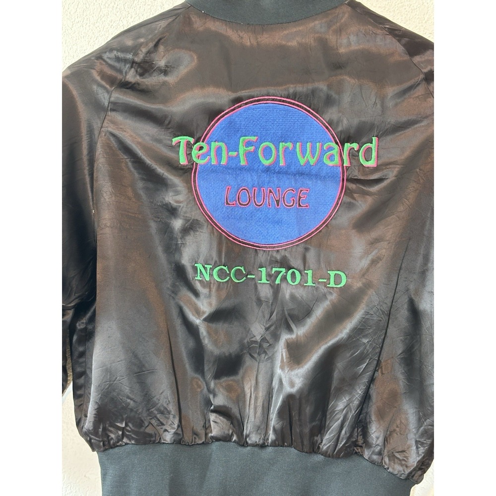 U.S.S. Enterprise NCC-1701-D Ten Forward Lounge Satin Bomber Jacket‎ 90s USA XXL